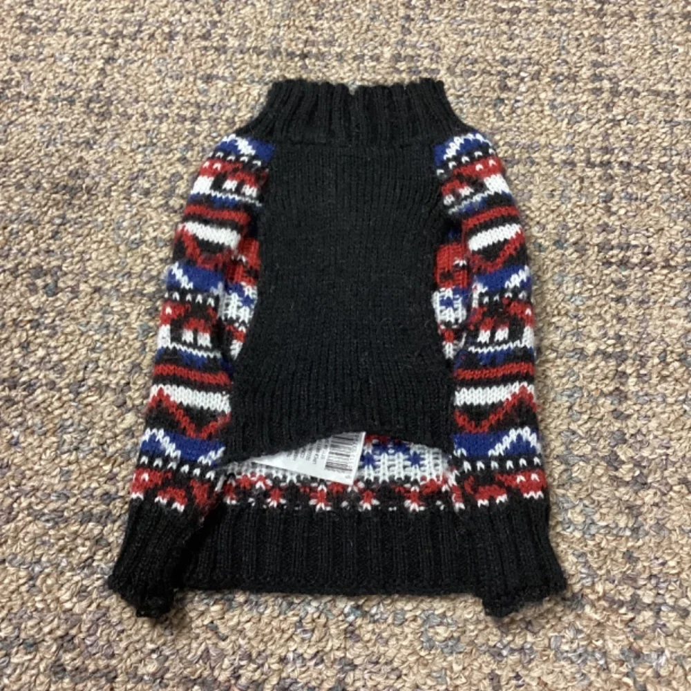 $3 Bundled * Navy White Burgundy Dog Sweater * Size XXS